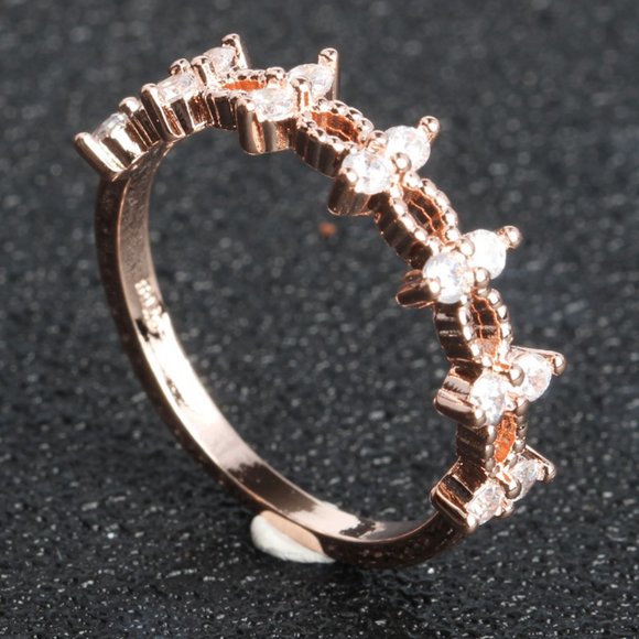 NEW 18K Rose Gold Double Round Diamond Ring - Picture 6 of 9